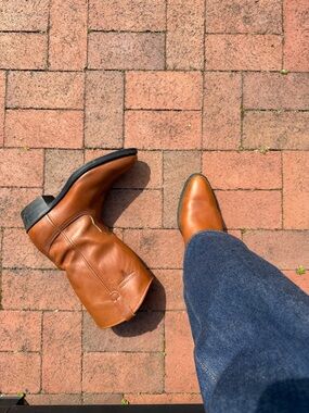 Brown Cowboy Boots with Rugged Black Sole